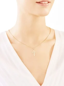 Złota zawieszka - krzyż