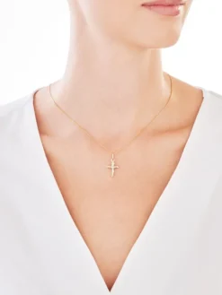 Złota zawieszka  - Krzyż