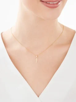 Złota zawieszka - krzyż