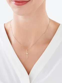 Złota zawieszka - krzyż