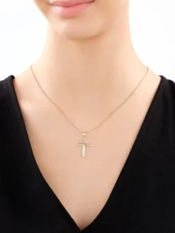 Złota zawieszka - krzyż