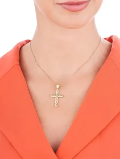 Złota zawieszka - krzyż