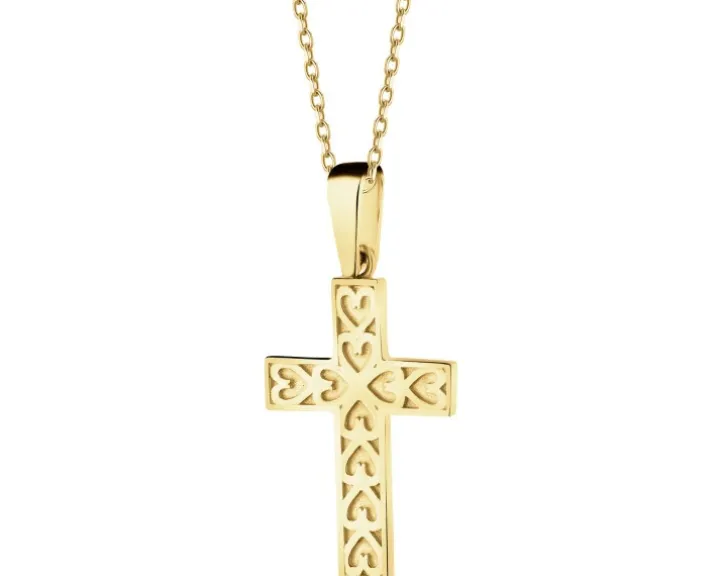Złota zawieszka - krzyż