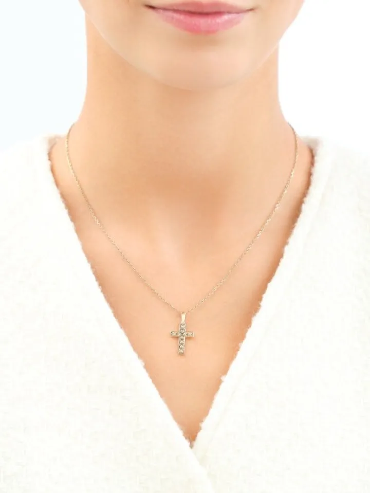 Złota zawieszka - krzyż