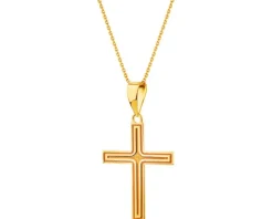 Złota zawieszka - krzyż