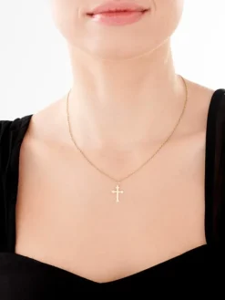 Złota zawieszka - krzyż