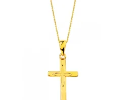Złota zawieszka -  krzyż