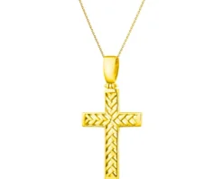 Złota zawieszka - krzyż