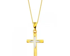 Złota zawieszka -  krzyż