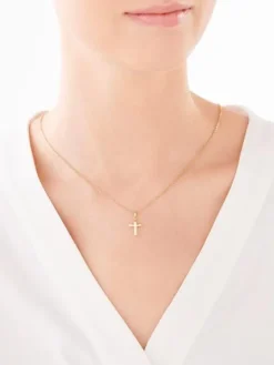 Złota zawieszka - krzyż