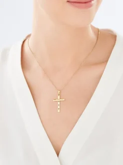 Złota zawieszka - krzyż