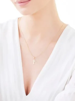 Złota zawieszka - krzyż