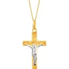 Złota zawieszka - krzyż z wizerunkiem Chrystusa