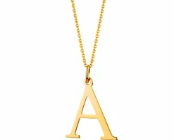 Złota zawieszka - litera A
