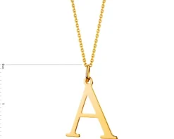 Złota zawieszka - litera A