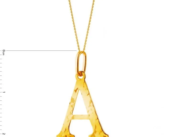 Złota zawieszka - litera A