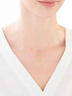 Złota zawieszka - litera A