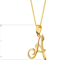 Złota zawieszka - litera A