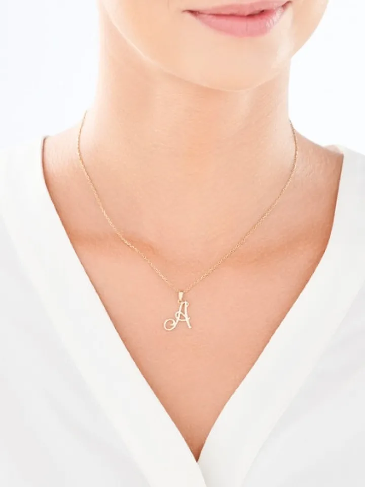 Złota zawieszka - litera A