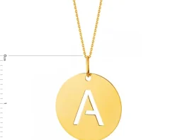 Złota zawieszka -  litera A