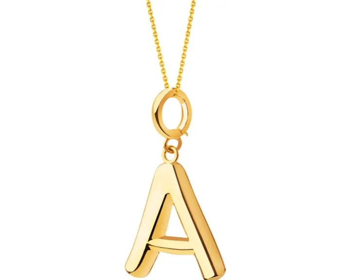 Złota zawieszka - litera A