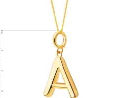 Złota zawieszka - litera A