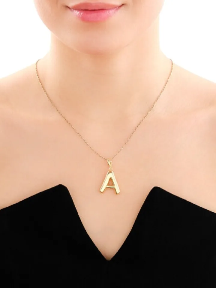 Złota zawieszka - litera A