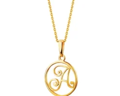 Złota zawieszka - litera A
