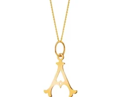 Złota zawieszka - litera A