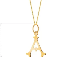 Złota zawieszka - litera A