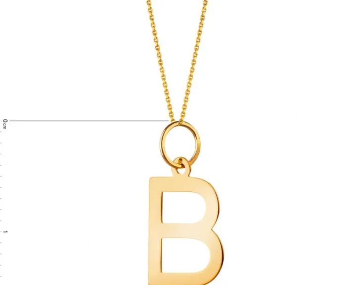Złota zawieszka - litera B