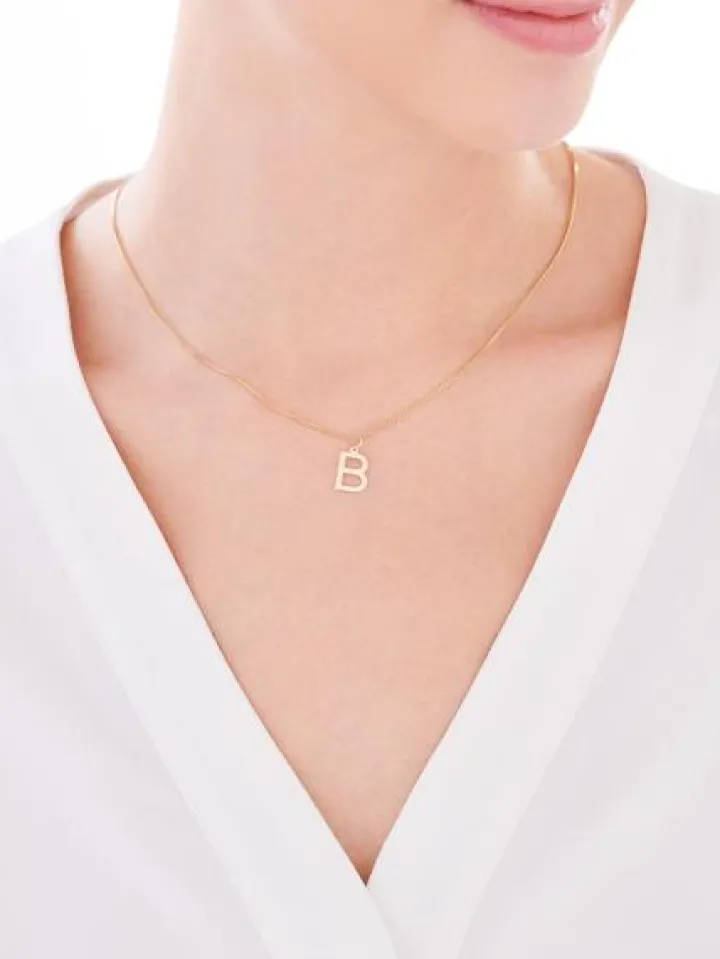 Złota zawieszka - litera B