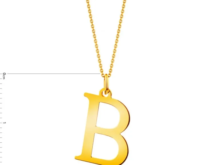 Złota zawieszka - litera B