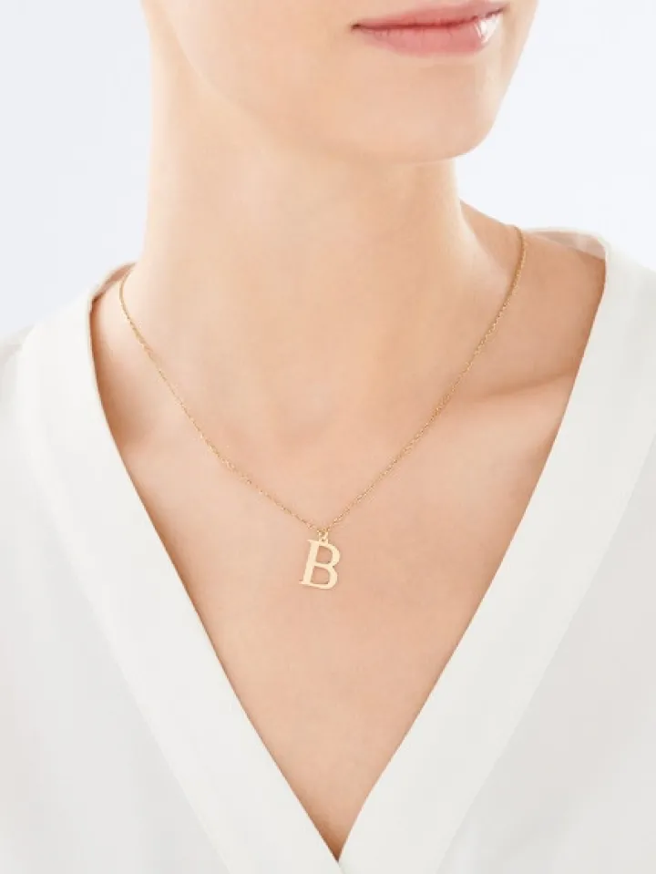 Złota zawieszka - litera B