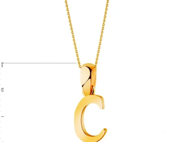 Złota zawieszka - litera C