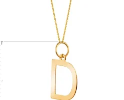 Złota zawieszka - litera D
