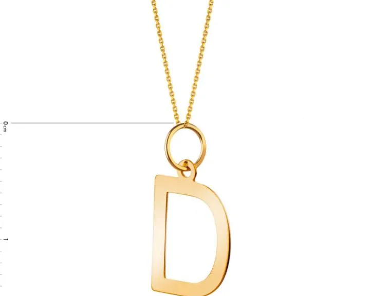 Złota zawieszka - litera D