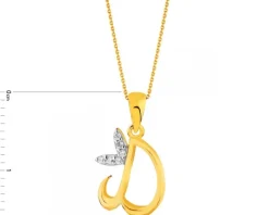 Złota zawieszka  - Litera D