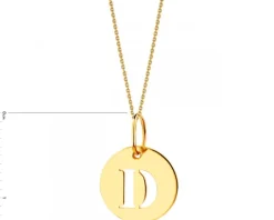 Złota zawieszka - litera D