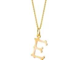 Złota zawieszka - litera E