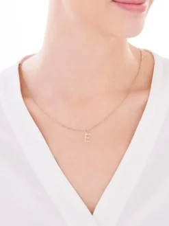 Złota zawieszka - litera E