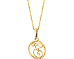 Złota zawieszka - litera E