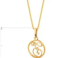 Złota zawieszka - litera E