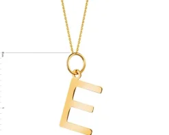 Złota zawieszka - litera E