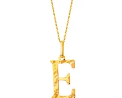 Złota zawieszka - litera E