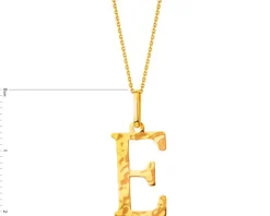 Złota zawieszka - litera E