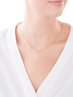 Złota zawieszka - litera E