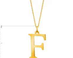 Złota zawieszka - litera F