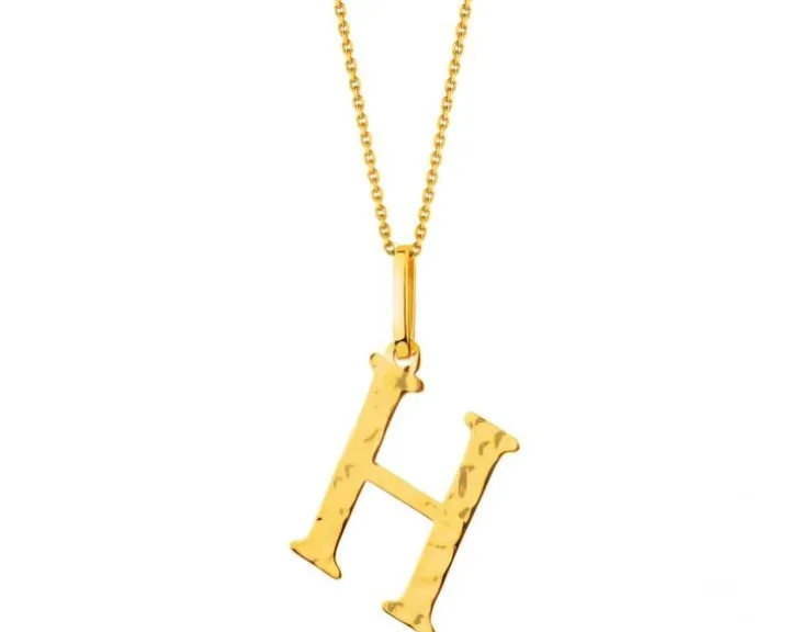 Złota zawieszka - litera H