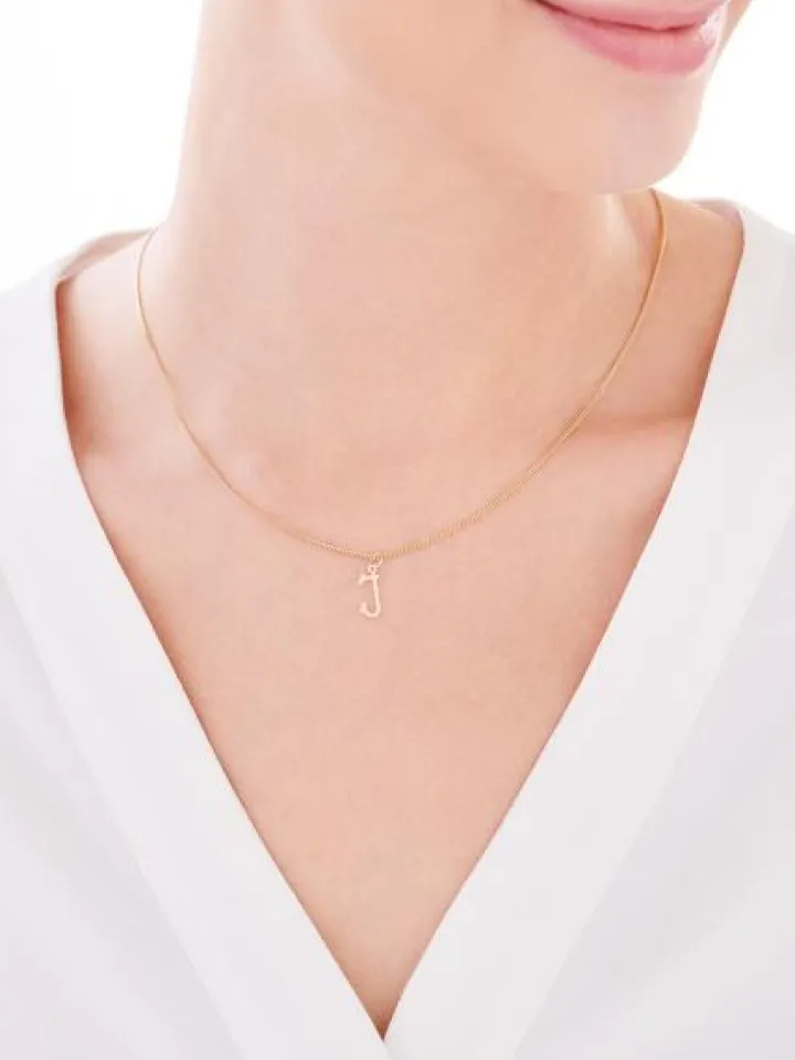 Złota zawieszka - litera J